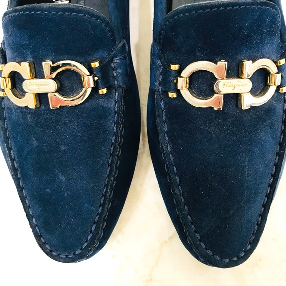 Salvatore Ferragamo Shoes - FERRAGAMO 5.5 Bit Loafer Flat Suede NavyBlue⭐️HP⭐️